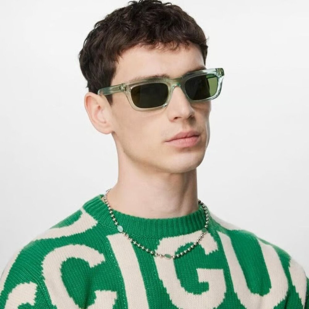 NEW GUCCI SUNGLASSES GG1524S 004 GREEN UNISEX EYEWEAR